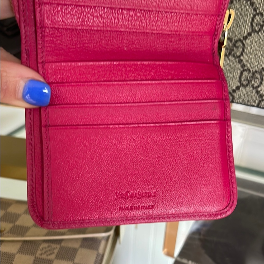 Yves Saint Laurent Pink Leather Wallet - Picture 3 of 5